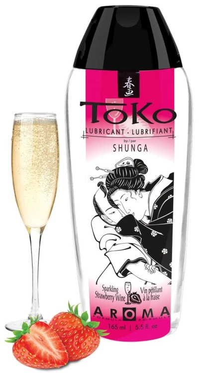 Shunga Toko Aroma Truskawka z Szampanem lubrykant na bazie wody 165 ml