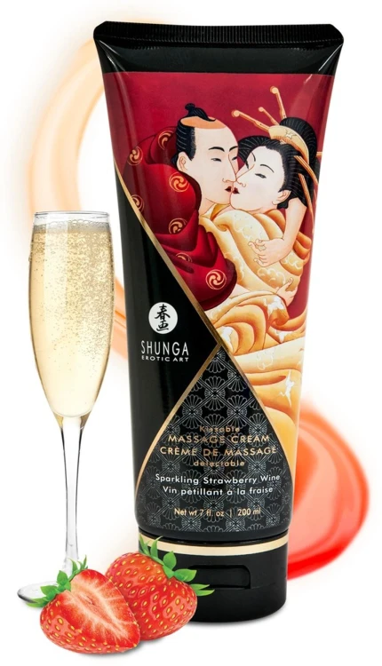 Shunga Krem do Masażu Truskawka Szampan 200ml
