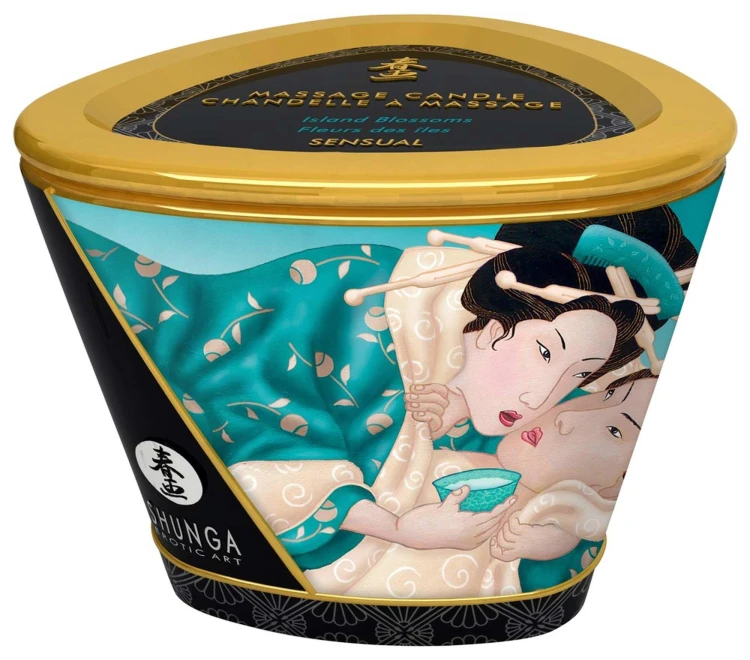 Shunga Świeca do Masażu o zapachu kwiatów 170ml - Wosk Topi się w Olejek