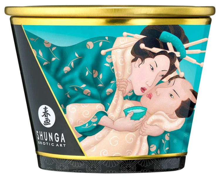 Shunga Świeca do Masażu o zapachu kwiatów 170ml - Wosk Topi się w Olejek