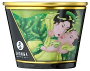 Shunga Świeca do Masażu Zielona Herbata 170ml - Wosk Topi się w Olejek