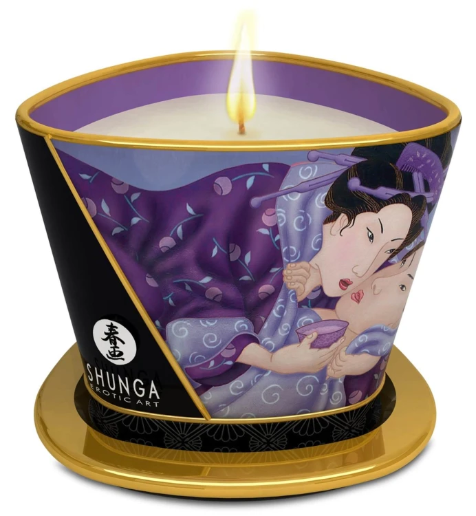 Shunga Świeca do Masażu zapach Owoce Egzotyczne 170ml - Wosk Topi się w Olejek