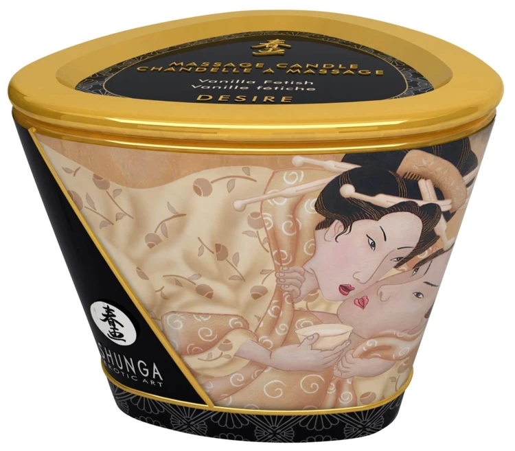 Shunga Świeca do Masażu Waniliowa 170ml - Wosk Topi się w Olejek