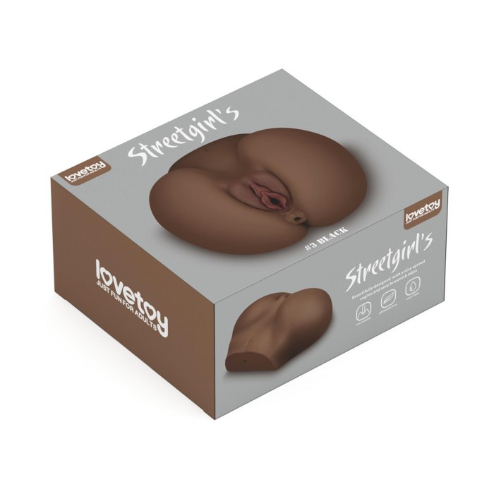 LoveToy Street Girl 3 Black Sztuczna pochwa i odbyt masturbator męski
