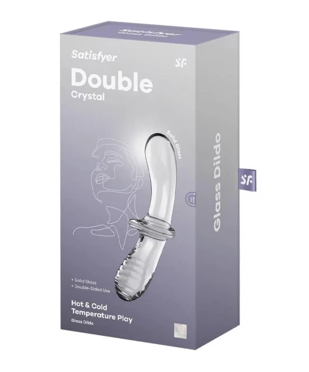 Satisfyer Double Crystal Szklane dildo dwustronne — Podwójna Pokusa