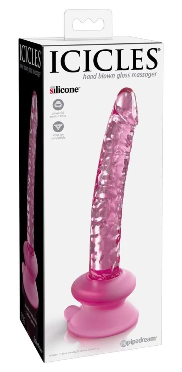 Icicles No. 86 Szklane dildo z przyssawką — Lodowy Kochanek