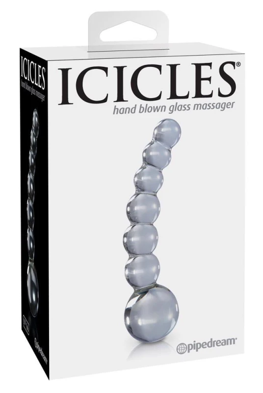 Icicles No. 66 Clear Szklane dildo — Kryształowa Fala