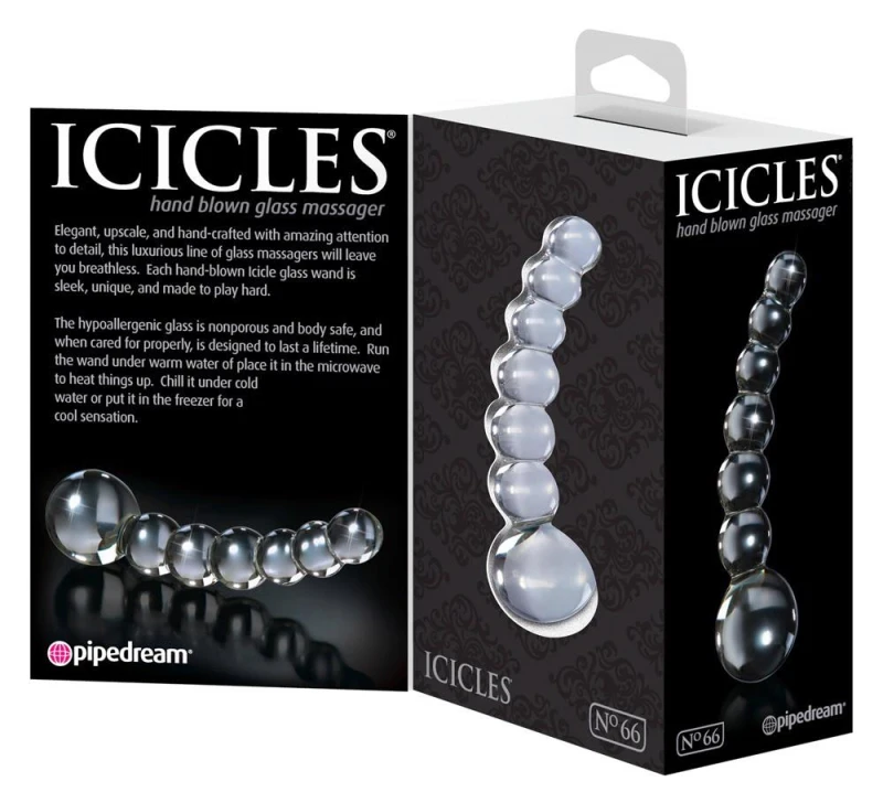 Icicles No. 66 Clear Szklane dildo — Kryształowa Fala