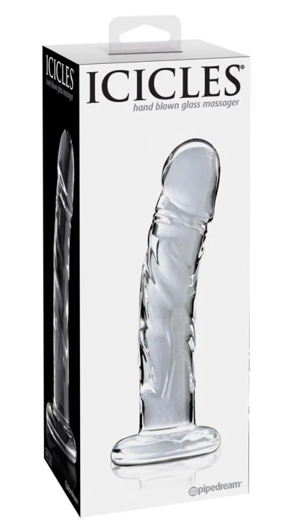 Icicles No. 62 Clear – Szklane Dildo z Realistyczną Fakturą