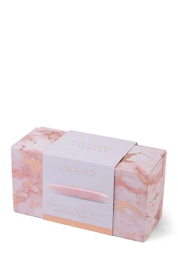 Smukła różdżka Le Wand Crystal Slim Rose z różowego kwarcu do masażu z pierścieniem