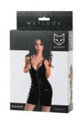 Glossy Naomi czarna sukienka wetlook erotyczna z regulowanym zamkiem – rozmiar M