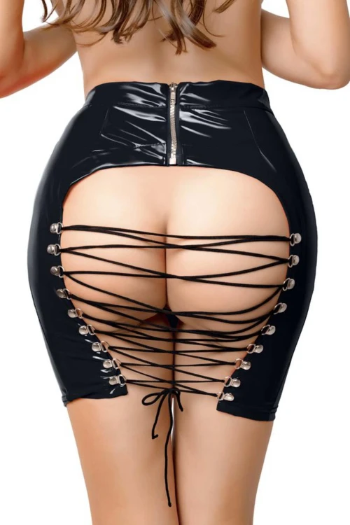 Wetlook skirt Leanne - black XL