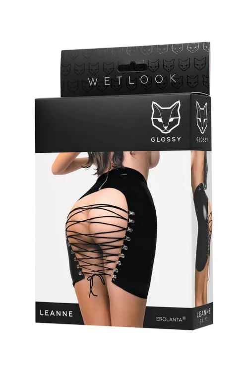 Wetlook skirt Leanne - black XL