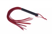 Pejcz Flogger Crazy Horse czerwony – skóra naturalna do gry wstępnej BDSM