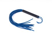 Pejcz Flogger Crazy Horse niebieski – skóra naturalna do soft BDSM