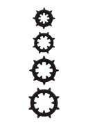 Nipple Enlargers with 8 Rings Black