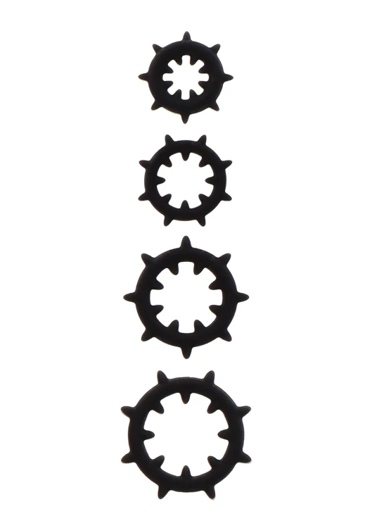 Nipple Enlargers with 8 Rings Black