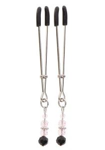 Zaciski na sutki Taboom Tweezers z koralikami srebrny metal regulowane
