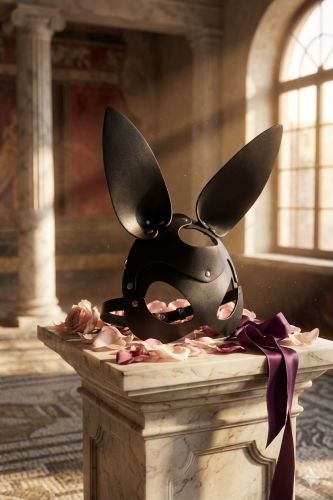 Bunny Mask – regulowana maska królicza z eko-skóry