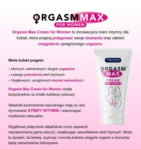 Żel/sprej - Orgasm Max cream for women 50 ml