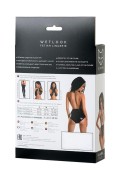 Glossy Kiara – zmysłowe body wetlook z głębokim dekoltem i kwiatowym haftem rozm. M