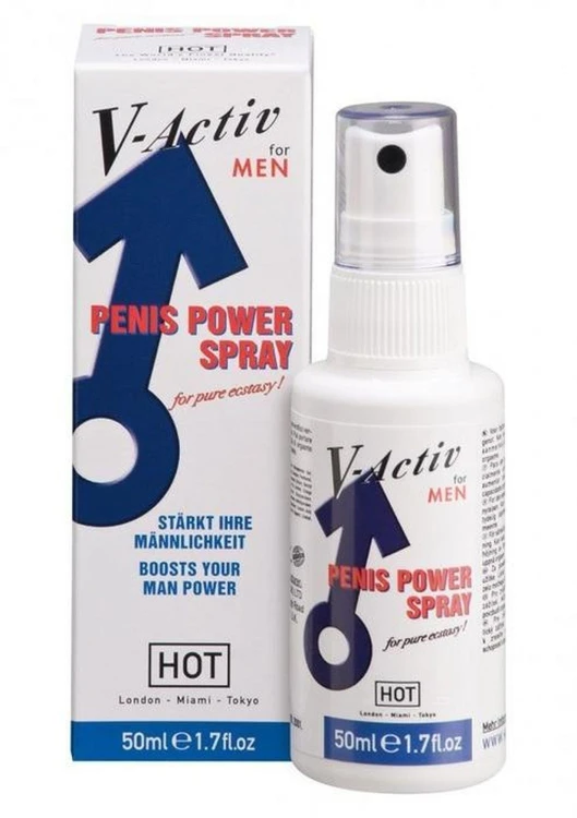 Hot V-Activ Penis Power Spray – krem na erekcję w sprayu z efektem opóźniającym 50 ml