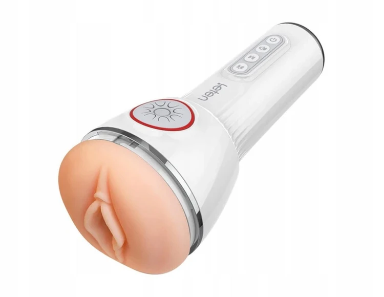 Masturbator ssący Leten SM340 z wibracjami – sztuczna pochwa z funkcją jęków w słuchawkach