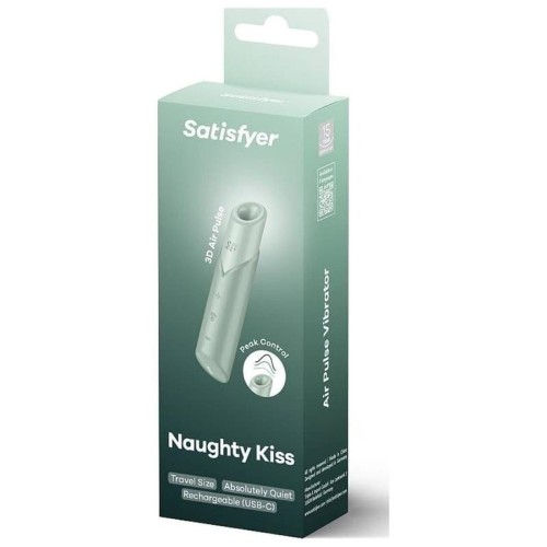 Satisfyer Naughty Kiss – Podróżny Mini Masażer Powietrzny z Silnikiem Magnetycznym 4D