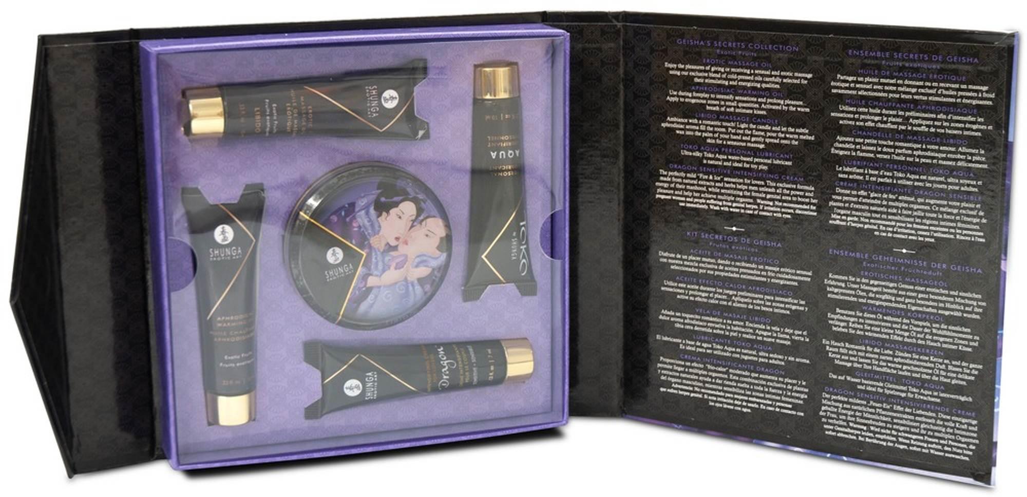 Shunga Geisha's Secret Kit Owocowy - zestaw do masażu i gier miłosnych