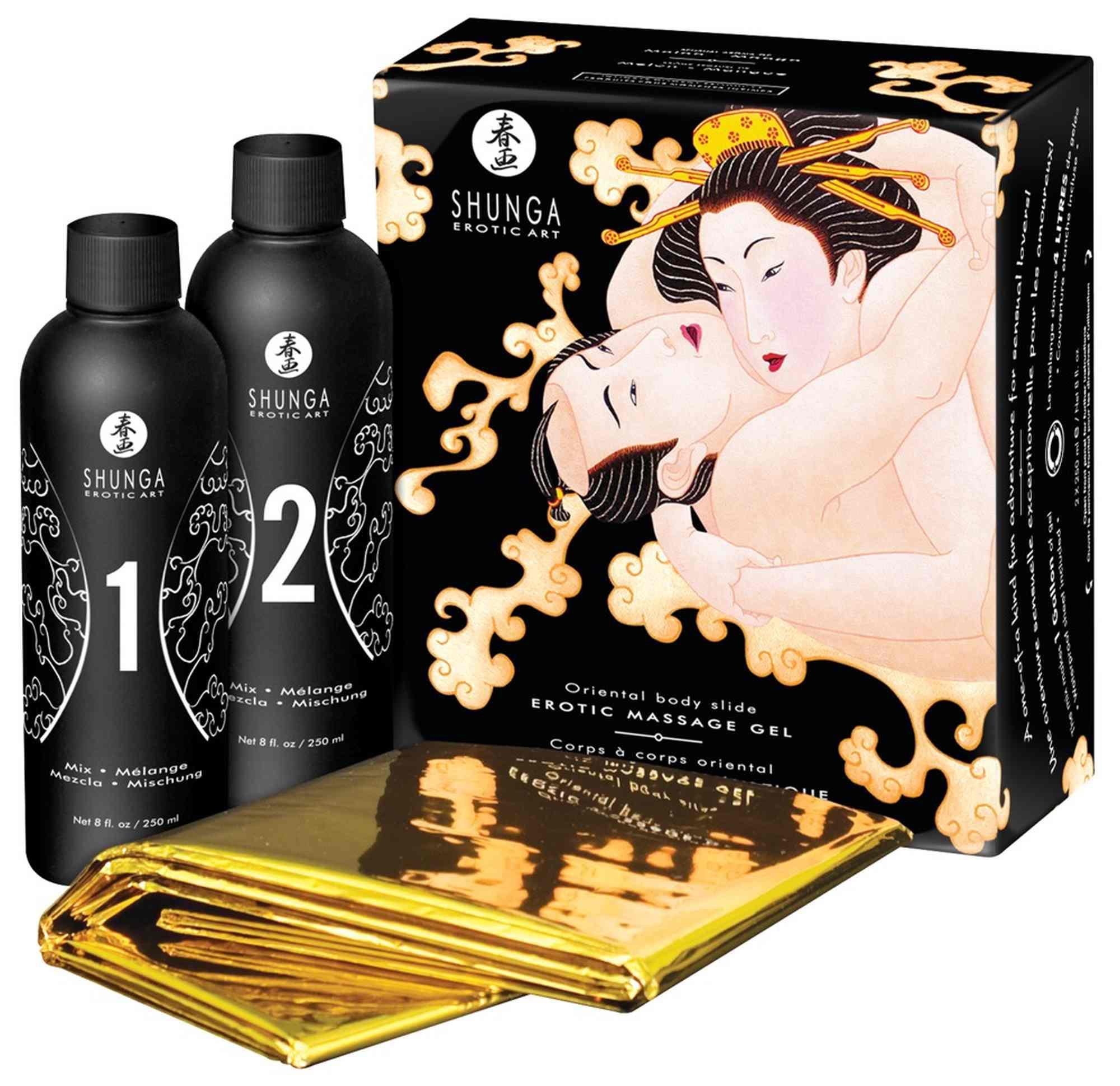 Shunga Oriental Body Slide zestaw do masażu Melon Mango