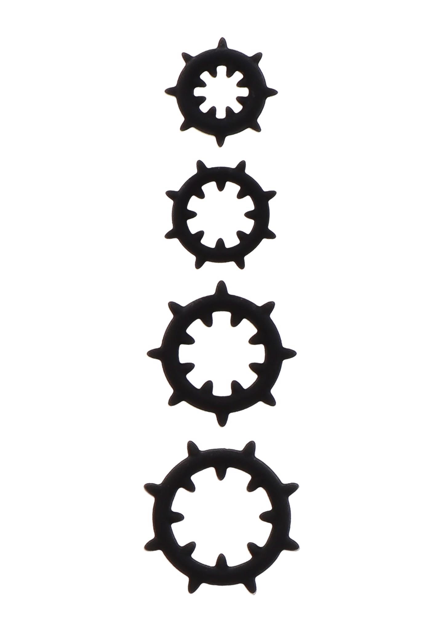 Nipple Enlargers with 8 Rings Black
