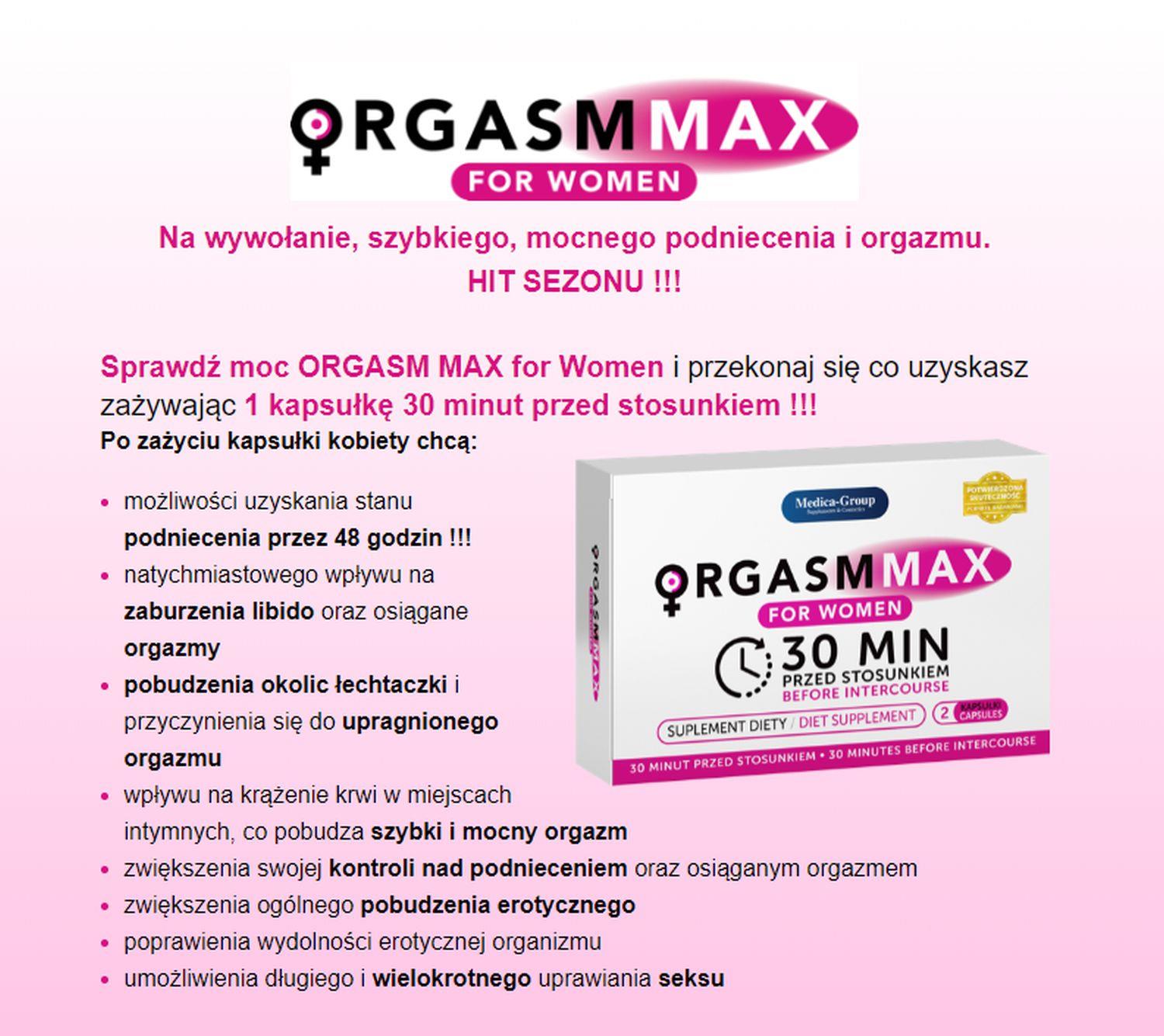 Medica-Group OrgasmMax for Women – szybkie i mocne podniecenie dla kobiet 2 kps.